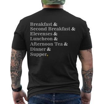 Funny Hobbit Meals Tshirt Men's Crewneck Short Sleeve Back Print T-shirt - Monsterry