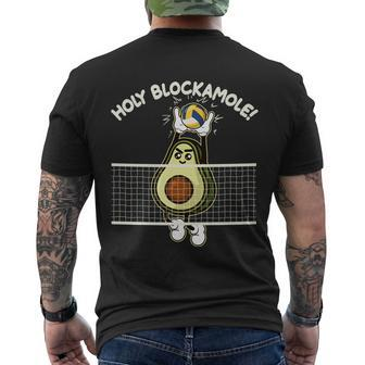 Funny Holy Blockamole Avocado Volleyball Men's Crewneck Short Sleeve Back Print T-shirt - Monsterry