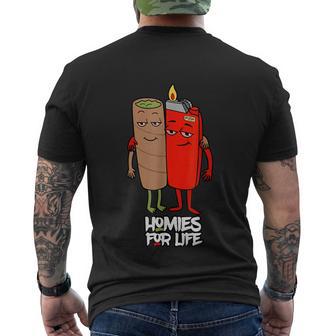 Funny Homies For Life Weed Men's Crewneck Short Sleeve Back Print T-shirt - Monsterry DE