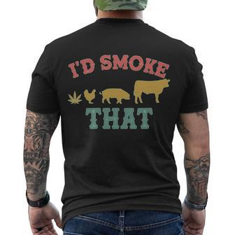 Funny Id Smoke That Marijuana Leaf Tshirt Men's Crewneck Short Sleeve Back Print T-shirt - Monsterry