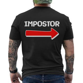 Funny Impostor Arrow -Among Us Men's Crewneck Short Sleeve Back Print T-shirt - Monsterry AU