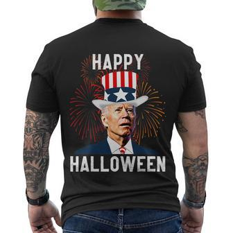 Funny Joe Biden Happy Halloween For Fourth Of July V2 Men's Crewneck Short Sleeve Back Print T-shirt - Monsterry