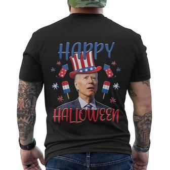 Funny Joe Biden Happy Halloween For Fourth Of July V3 Men's Crewneck Short Sleeve Back Print T-shirt - Monsterry