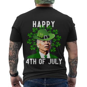 Funny Leprechaun St Patricks Day Joe Biden Happy 4Th Of July Biden St Patricks Day Tshirt Men's Crewneck Short Sleeve Back Print T-shirt - Monsterry