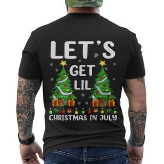 Funny Lighting Xmas Tree Lets Get Lit Christmas In July Cute Gift Men's Crewneck Short Sleeve Back Print T-shirt - Monsterry