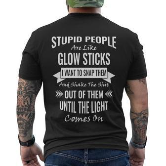 Funny Like Glow Sticks Gift Sarcastic Funny Offensive Adult Humor Gift Men's Crewneck Short Sleeve Back Print T-shirt - Monsterry UK