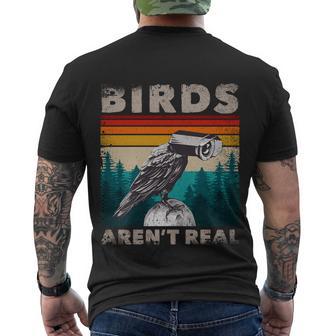 Funny Meme Birds Surveillance Truther Cctv Bird Arent Real Gift Men's Crewneck Short Sleeve Back Print T-shirt - Monsterry