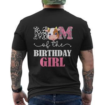 Funny Mom Of The Birthday Girl Tee Farm Cow Men's Crewneck Short Sleeve Back Print T-shirt - Monsterry CA