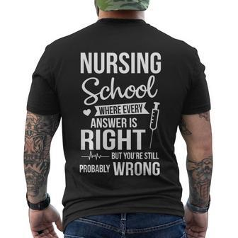 Funny Nursing School Gift Nurses Gift Men's Crewneck Short Sleeve Back Print T-shirt - Monsterry DE