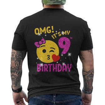 Funny Omg Its My 9Th Birthday Girl Party Men's Crewneck Short Sleeve Back Print T-shirt - Monsterry AU