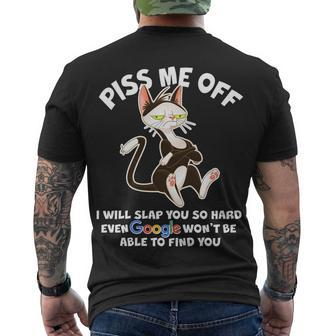 Funny Piss Me Off Cat Meme Men's Crewneck Short Sleeve Back Print T-shirt - Monsterry DE