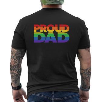 Funny Proud Dad Lgbt Gift Gay Pride Month Rainbow Flag Men's Crewneck Short Sleeve Back Print T-shirt - Monsterry DE