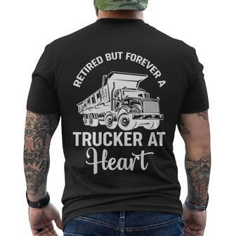 Funny Retired But Forever A Trucker Cool Gift Men's Crewneck Short Sleeve Back Print T-shirt - Monsterry