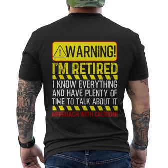 Funny Retirement Gift Men Women Retiree Warning Im Retired Tshirt Men's Crewneck Short Sleeve Back Print T-shirt - Monsterry