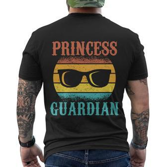 Funny Tee For Fathers Day Princess Guardian Of Daughters Cool Gift Men's Crewneck Short Sleeve Back Print T-shirt - Monsterry