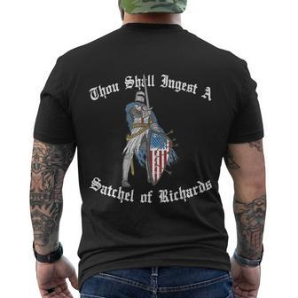 Funny Thou Shall Ingest A Satchel Of Richards Eat A Bag Of Dicks Gift Tshirt Men's Crewneck Short Sleeve Back Print T-shirt - Monsterry AU