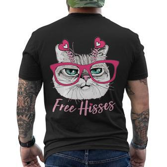 Funny Valentine Cat Free Hisses Men's Crewneck Short Sleeve Back Print T-shirt - Monsterry