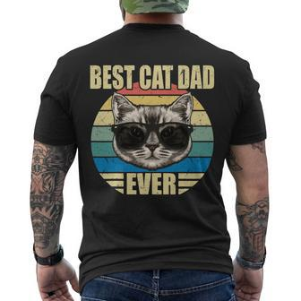 Funny Vintage Cat Daddy Tee Fathers Day Best Cat Dad Ever Men's Crewneck Short Sleeve Back Print T-shirt - Monsterry AU