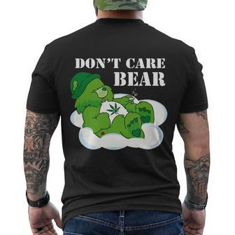 Funny Weed Bear Herb Bear Gift Dont Care Cute Bear Gift Tshirt Men's Crewneck Short Sleeve Back Print T-shirt - Monsterry