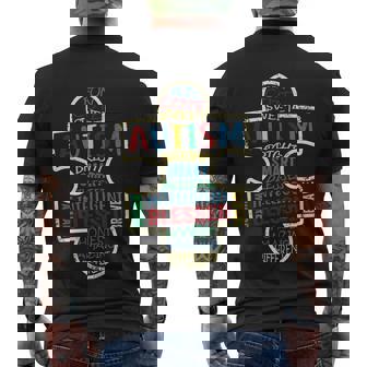 Funy Cute Sweet Autism Puzzle Pieces Autism Awareness Autistic Men's T-shirt Back Print - Thegiftio UK