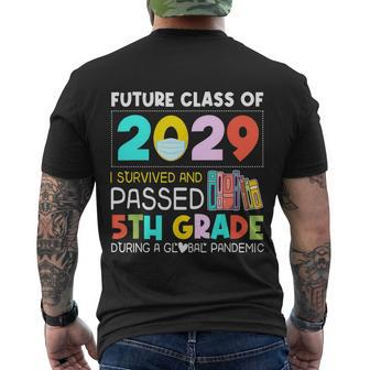Future Class Of 2029 I Survived Passed 5Th Grade Graduation Men's T-shirt Back Print - Thegiftio UK