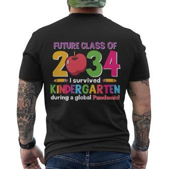 Future Class 2034 Survived Kindergarten Funny School Teacher Student Graphic Men's Crewneck Short Sleeve Back Print T-shirt - Monsterry