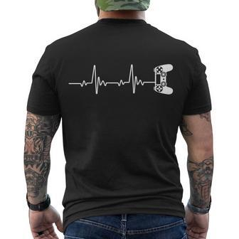 Gamer Controller Heartbeat Pules Men's Crewneck Short Sleeve Back Print T-shirt - Monsterry DE