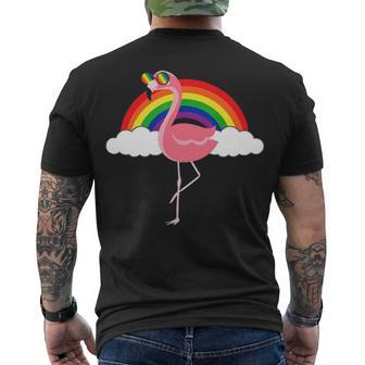Gay Flamingo Rainbow Pride Men's T-shirt Back Print - Thegiftio UK