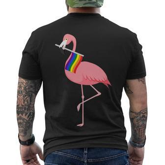 Gay Flamingo Tshirt Men's Crewneck Short Sleeve Back Print T-shirt - Monsterry DE