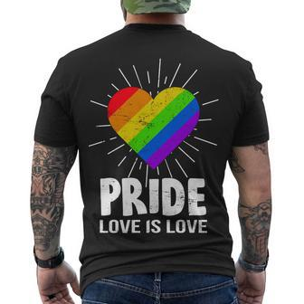 Gay Pride Love Is Love Lgbt Men's Crewneck Short Sleeve Back Print T-shirt - Monsterry AU