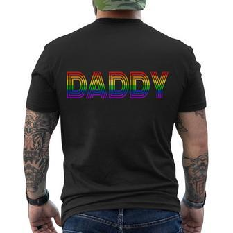 Gay Pride Proud Daddy Lgbt Men's Crewneck Short Sleeve Back Print T-shirt - Monsterry UK
