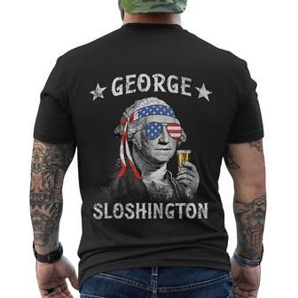 George Sloshington George Washington 4Th Of July Men's Crewneck Short Sleeve Back Print T-shirt - Monsterry DE