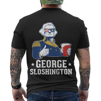 George Washington Funny 4Th Of July American Patriotic Usa Men's Crewneck Short Sleeve Back Print T-shirt - Monsterry DE