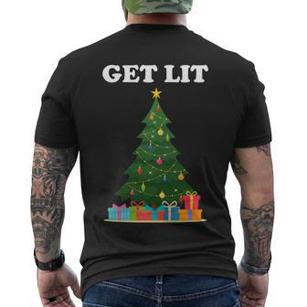 Get Lit Funny Christmas Men's Crewneck Short Sleeve Back Print T-shirt - Monsterry AU