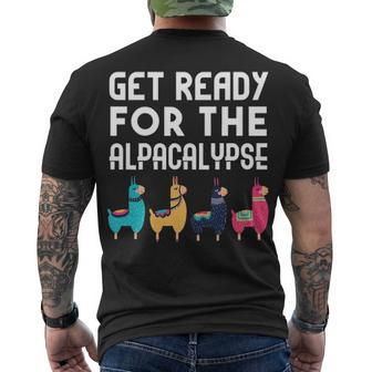 Get Ready For The Alpacalypse Men's Crewneck Short Sleeve Back Print T-shirt - Seseable