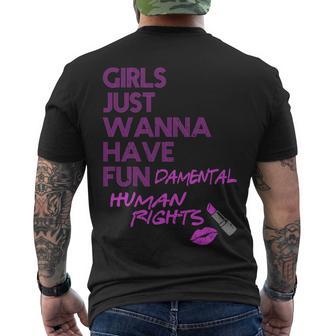 Girls Just Wanna Have Fundamental Human Rights Men's Crewneck Short Sleeve Back Print T-shirt - Monsterry AU