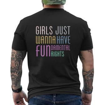Girls Just Wanna Have Fundamental Human Rights V2 Men's Crewneck Short Sleeve Back Print T-shirt - Monsterry UK