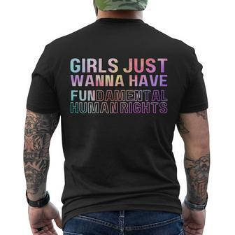 Girls Just Wanna Have Fundamental Rights Feminism Tie Dry Men's Crewneck Short Sleeve Back Print T-shirt - Monsterry AU
