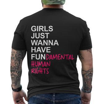 Girls Just Wanna Have Fundamental Rights V3 Men's Crewneck Short Sleeve Back Print T-shirt - Monsterry AU