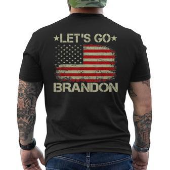 Lets Go Brandon Lets Go Brandon Vintage Us Flag Patriots V2 Men's T-shirt Back Print - Thegiftio UK