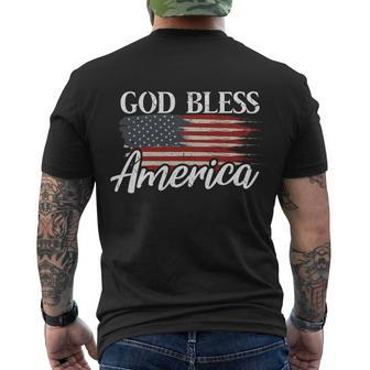 God Bless America 4Th Of July Patriotic Usa Great Gift Men's Crewneck Short Sleeve Back Print T-shirt - Monsterry CA