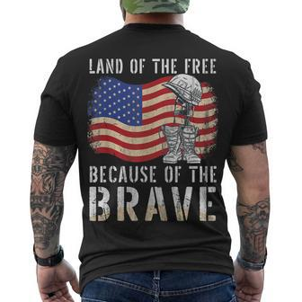 God Bless America Eagle Land Of The Free Home Of The Brave Men's T-shirt Back Print - Thegiftio UK