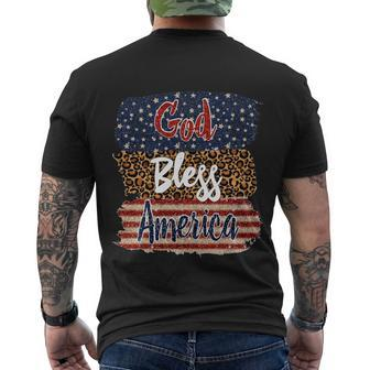 God Bless America Flag Gift 4Th Of July Independence Day Gift Men's Crewneck Short Sleeve Back Print T-shirt - Monsterry CA