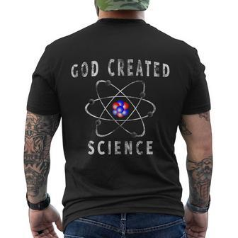God Created Science Atom Intelligent Christianity Men's T-shirt Back Print - Thegiftio