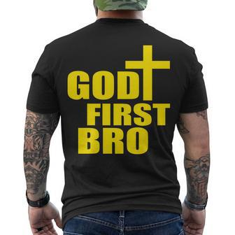 God First Bro Men's Crewneck Short Sleeve Back Print T-shirt - Monsterry