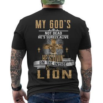 God Living On The Inside Roaring Like A Lion Men's Crewneck Short Sleeve Back Print T-shirt - Monsterry DE