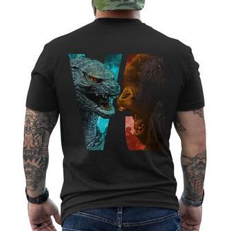 God-Zilla Versus Kong Monsters Tshirt Men's Crewneck Short Sleeve Back Print T-shirt - Monsterry CA