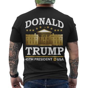 Gold White House Donald Trump 45Th President Tshirt Men's Crewneck Short Sleeve Back Print T-shirt - Monsterry DE