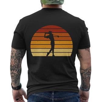 Golf Retro Sunset Golfing Men's Crewneck Short Sleeve Back Print T-shirt - Monsterry AU