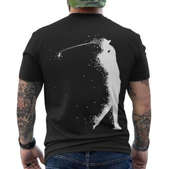 Golf Swing Splatter Golfer Logo Tshirt Men's Crewneck Short Sleeve Back Print T-shirt - Monsterry UK
